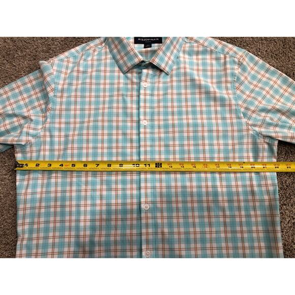 Mizzen + Main Men’s Long Sleeve Button Down Shirt Size L Blue White And Orange - Picture 10 of 13